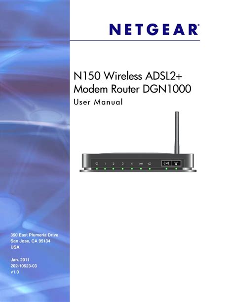 netgear n150 adsl2+ modem router manual pdf manual